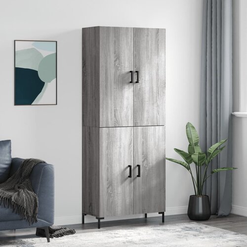 vidaXL Visoka komoda siva sonoma 69,5x34x180 cm inženirski les Cene