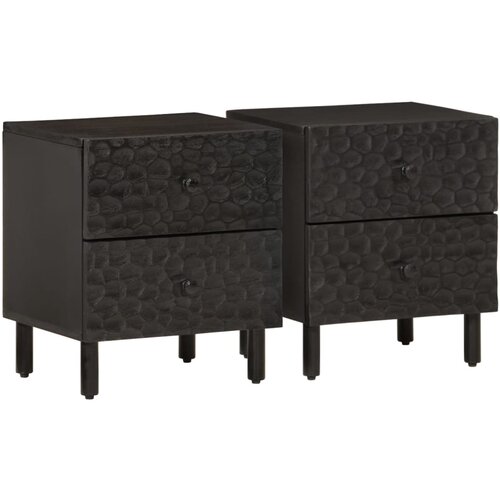 VidaXL Noćni ormarići 2 kom crni 40x33x46 cm od masivnog drva manga Slike
