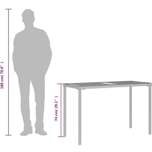 VidaXL vrtni stol s pločom od drva bagrema crni 115x54x74 cm poliratan Slike