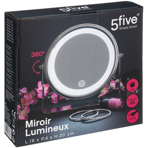 5five ogledala sa led svetlom 19X4X20CM metal/staklo Slike