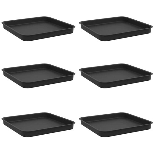 vidaXL Kvadratna posuda za cvijeće 6 pcs Crna 25 5 x 25 5 x 2 5 cm - Crna 25.5 x 25.5 x 2.5 cm 6 Cijene