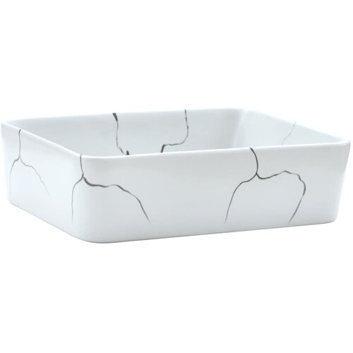 Maison Chic Umivalnik - Kopalna umivalnik - Lavabo Nadpultni bel pravokoten 46x35,5x13 cm keramika, (21684956) Cene