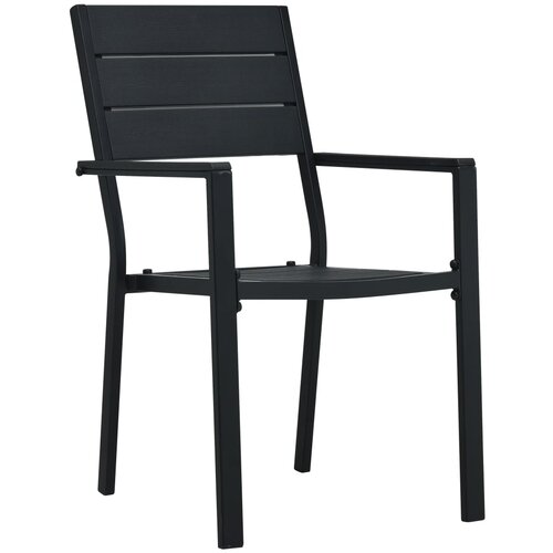 Maison Chic Vrtni stoli - Stol za vrt 4 kosi črni HDPE videz lesa JS1538, (21878828) Slike