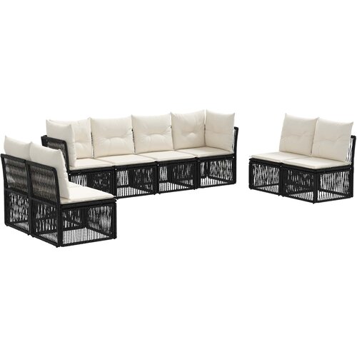  Sjedeća garnitura za vrt 8 kom. Crna poliratan 62 x 62 x 70 cm Slike