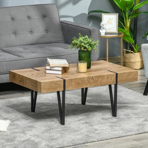  Klub stolić u industrijskom stilu 105 cm x 60 cm x 42 cm crni + smeđi Slike