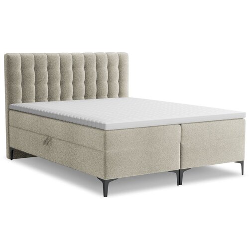 Makamii Smeđe-sivi boxspring krevet s prostorom za odlaganje 180x200 cm Puhala &ndash; Cijene