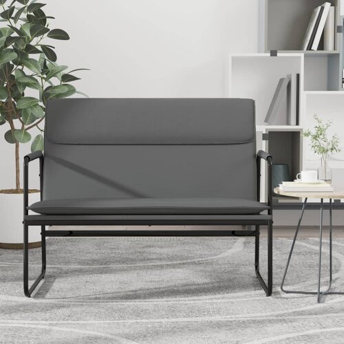  Klupa siva 100 x 64 x 80 cm od umjetne kože Slike