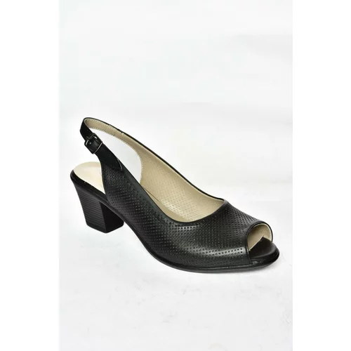 Fox Shoes Black Thick Heeled Women's Shoes