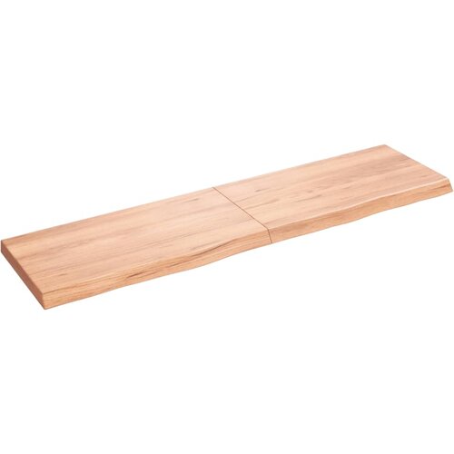 VidaXL Stenska polica svetlo rjava 120x30x4 cm trdna hrastovina Slike