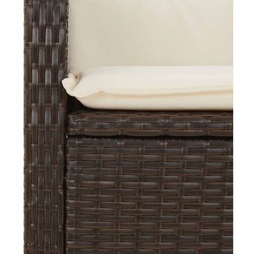 3-dijelni vrtni blagovaonski set s jastucima poliratan smeđi Smeđa 80 x 80 x 74 cm Slike