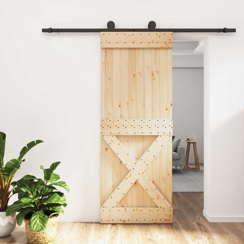 Klizna vrata 80 x 210 cm Čvrsta borovina (neobrađena) Cene