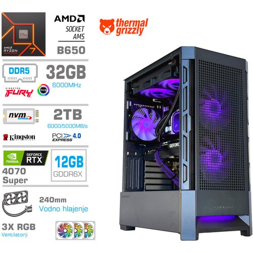 MEGA Računalnik MT S8 R7-9700X/RTX4070 Super/32GB-DDR5/2TB-4.0/750W/Brez OS/črna RGB + Estetski napajalni kabli [Vijolična / Črna], (22133770) Cene
