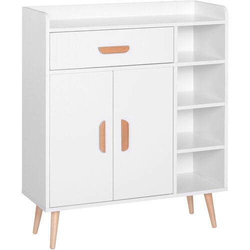 HOMCOM Prostorsko varčna omara s 4 košarami iz iverne plošče 80 x 29,5 x 96 cm Bela, (20754100) Cene