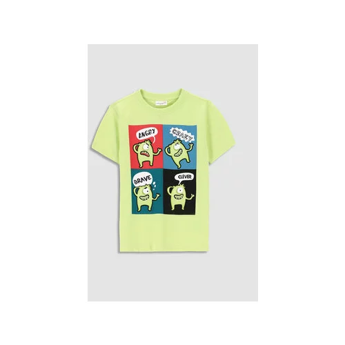 Coccodrillo Dječja pamučna majica kratkih rukava boja: zelena, s tiskom