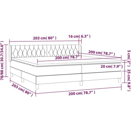  S oprugama i madracem tamnoplavi 200x200 cm bar&amp;scaron;unasti Slike