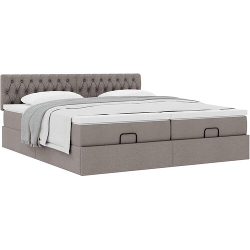  Ottoman krevet s madracima, taupe 160x200 cm, tkanina Slike