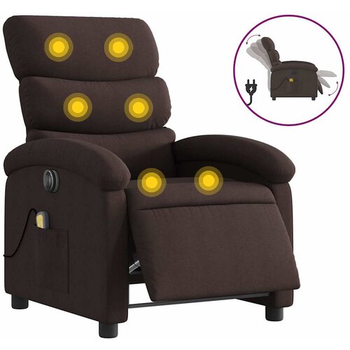 Maison Chic Električni masažni naslanjač - Relax naslanjač temno rjavo blago, (22134251) Cene