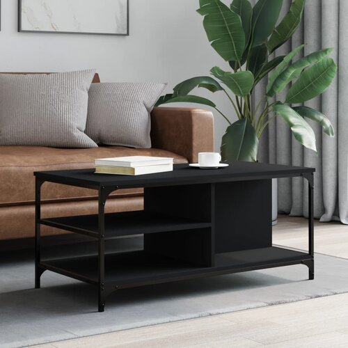VidaXL Stolić za kavu crni 100 x 50 x 45 cm od konstruiranog drva Slike