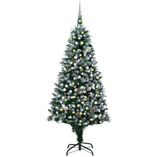  Umjetno božićno drvce LED s kuglicama i &amp;scaron;i&amp;scaron;kama 240 cm Slike