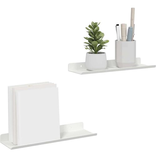  Polica na zidu s policom Zidne 2 pcs Bijelo 30 x 9 x 2 5 cm - Bijelo 30 x 9 cm 2 Slike
