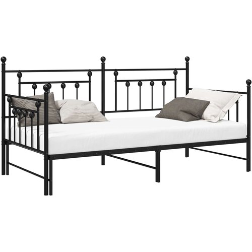 vidaXL Okvir dnevne postelje Črna 90 x 200 cm Jeklo, (5000127200) Cene