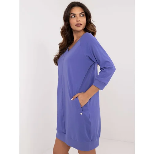 Fashion Hunters Purple basic cotton sweatshirt dress BASIC FEEL GOOD