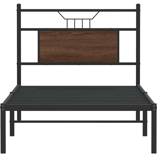 VidaXL Okvir kreveta bez madraca smeđa boja hrasta 75x190 cm drveni Slike