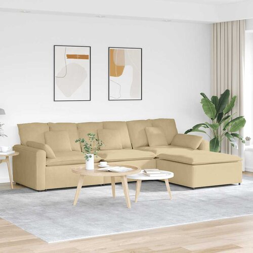 Modularna sofa s tabureom i jastucima, sivo-zelena Cijene