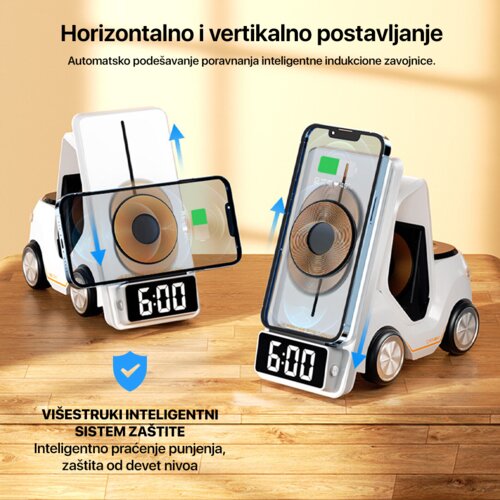  Kućni punjač wireless 15W viljuskar 5 u 1 zuti Slike