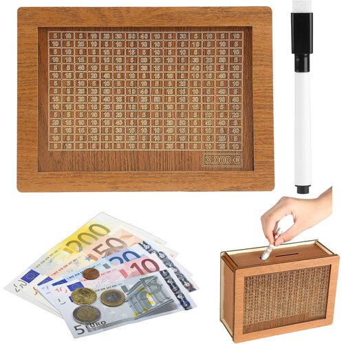 NIKCORP Lesen hranilnik z varčevalnimi cilji retro, lesena &scaron;katla za varčevanje za otroke in odrasle, dekorativni vintage zbiralnik, (5000165809) Cene
