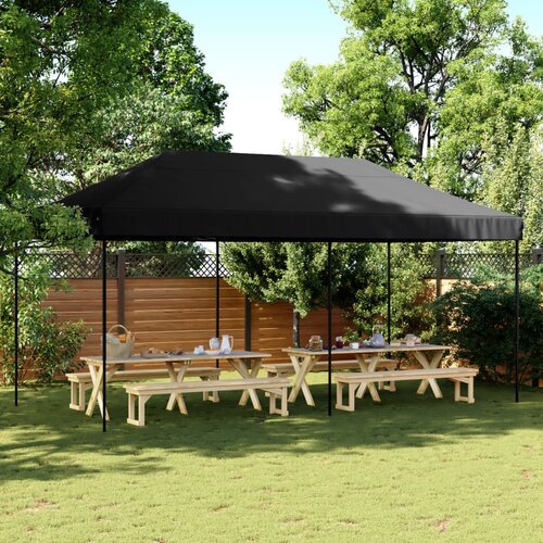 vidaXL Zložljivi pop-up šotor za zabave črn 580x292x315 m Cene