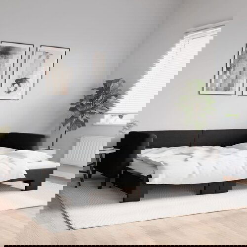 VidaXL Izvlečna dnevna postelja črna 100x200 cm blago Slike