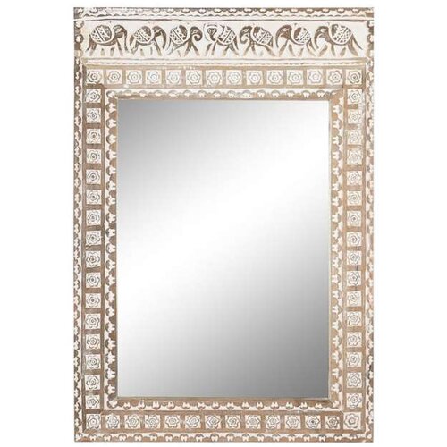  Zidno ogledalo Home ESPRIT Bijela Prirodno Slon Indijac 83 x 4 x 121 cm Cijene