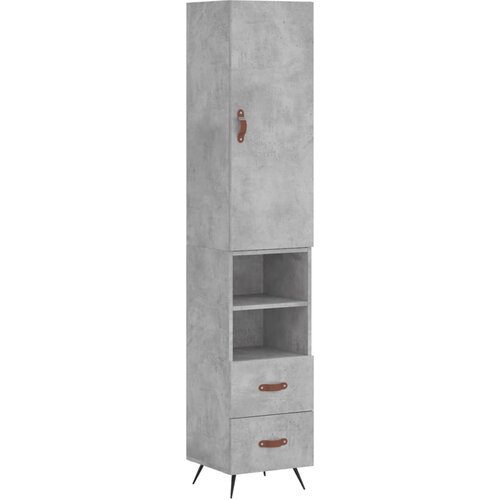 Maison Chic Visoka omara - Komoda - Predalnik betonsko siva 34,5x34x180 cm inženirski les, (21721529) Slike