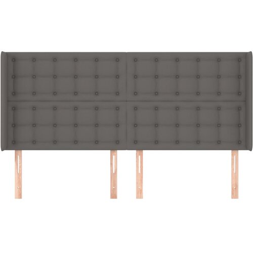  Uzglavlje s u&amp;scaron;ima sivo 163x16x118/128 cm od umjetne kože Slike