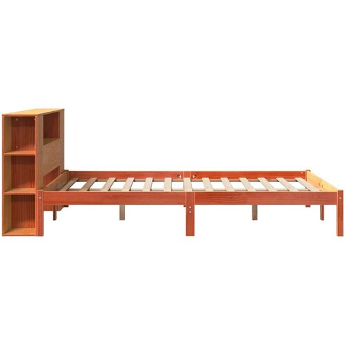 VidaXL Krevet s regalom za knjige bez madraca 150x200 cm od borovine Slike