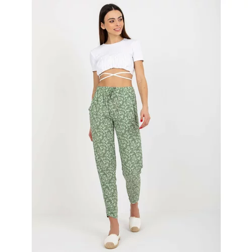 Fashion Hunters Light green summer floral pants SUBLEVEL