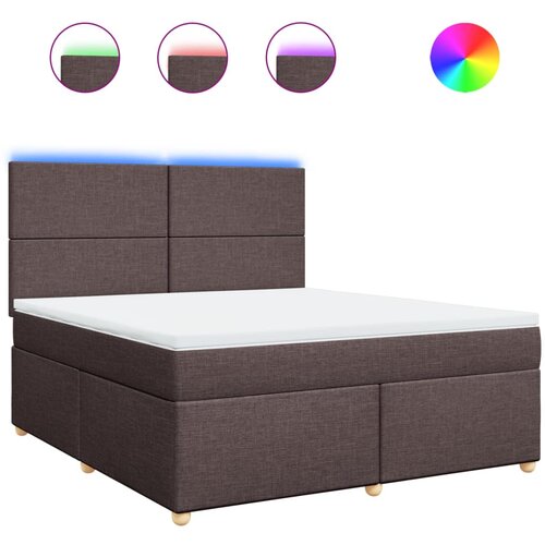 vidaXL Box spring postelja z vzmetnico temno rjava 180x200 cm blago, (21307200) Cene