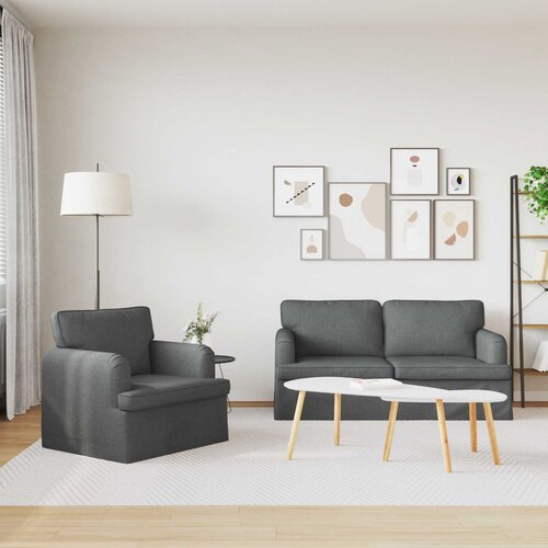  Set sofe 2 pcs Tamno siva 162 x 80 x 85 cm tkanina Slike