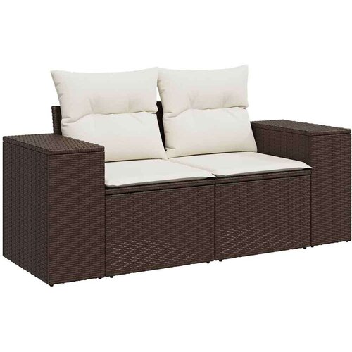 VidaXL 10-dijelni set vrtnih sofa od poliratana s jastucima smeđi Slike