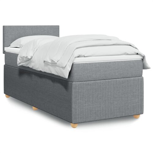 vidaXL Box spring postelja z vzmetnico svetlo siva 80x200 cm blago Cene