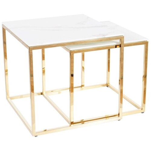 Molarem Home Set stolića GLORIA - efekt bijelog mramora Slike