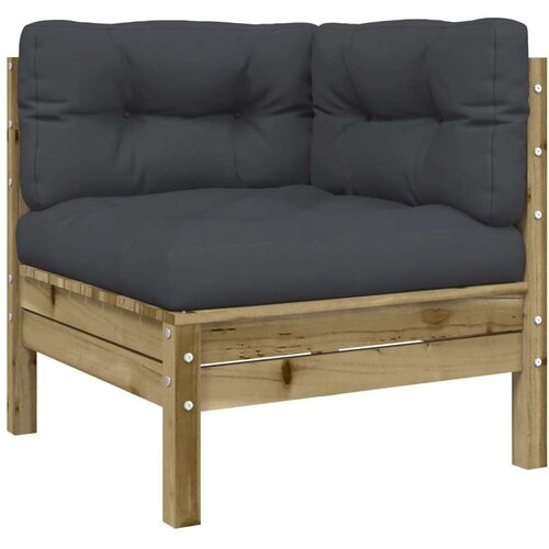  Kutna vrtna sofa s jastucima od impregnirane borovine Slike