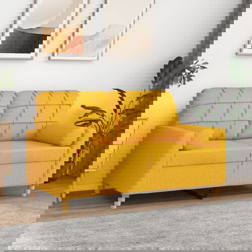 VidaXL Ukrasni jastuci 2 kom svjetložuti &amp;Oslash; 15 x 50 cm od tkanine Slike