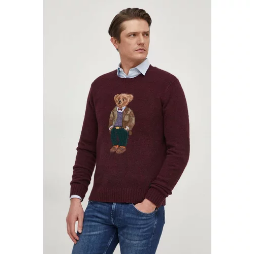 Polo Ralph Lauren Volnen pulover moški, bordo barva