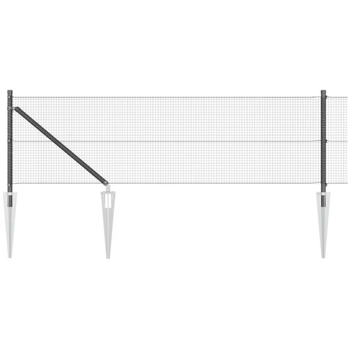 VidaXL mreža za ograde s 7 sidrenih stupova Siva 0.6x10 m Čelik Slike