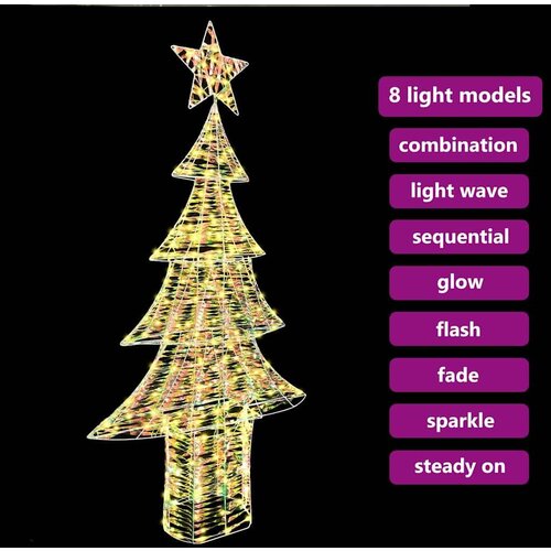 VidaXL Božićno drvce s 240 LED svjetlima Topla bijela 180 cm PET Slike