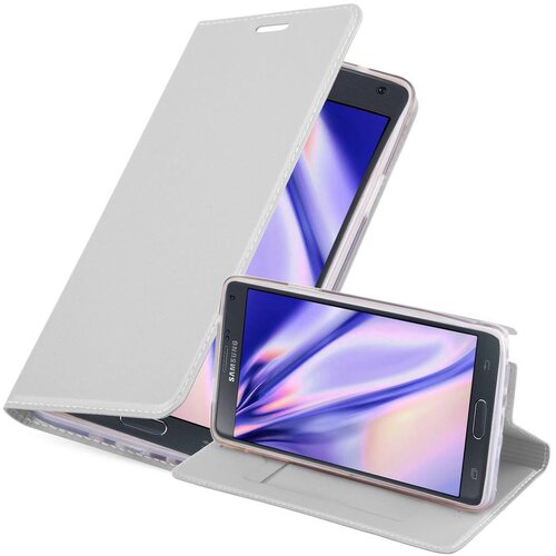 Cadorabo Ohi&scaron;je, združljivo z Samsung Galaxy NOTE 4 v klasično srebrno - Za&scaron;čitni ovitek z magnetnim zapiranjem, stoječo funkcijo in režo za kartice, (20562063) Cene