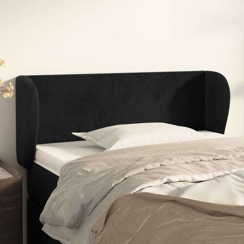  Uzglavlje s u&amp;scaron;ima crno 83x23x78/88 cm bar&amp;scaron;unasto Slike