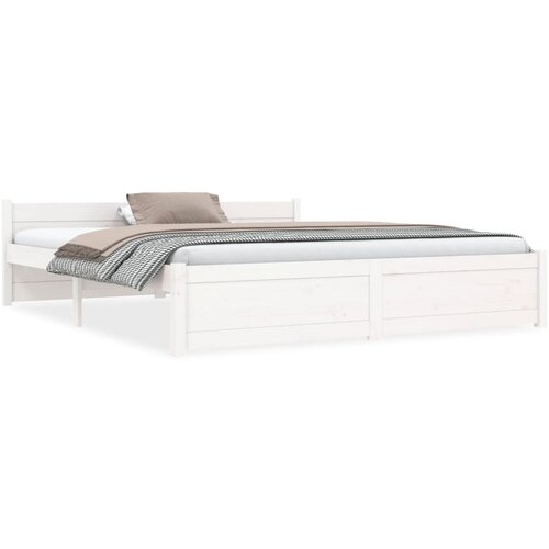 The Living Store Posteljni okvir bel iz trdnega lesa 150x200 cm - Posteljni Okvir, (21526126) Slike